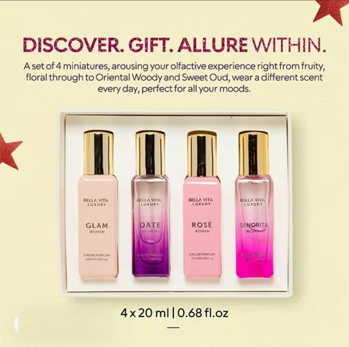Bellavita Women's 4pc Perfume Set